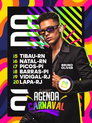 Flyer Carnaval Bruno Oliver Agenda Carnaval Eventos PSD Editável