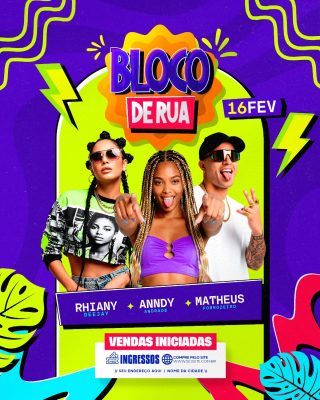 Flyer Próximos Shows Bloco de Rua PSD Editável