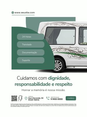 Funerária Serviços Funerários Dignidade e Respeito Flyer PSD Editável