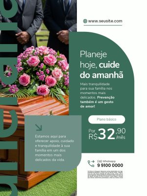 Funerária Plano Básico Planeje Hoje Cuide do Amanhã PSD Editável