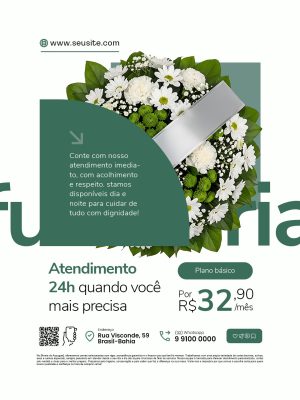 Funerária Serviços Funerários Atendimento 24h PSD Editável