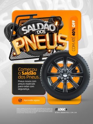 Saldão dos Pneus Com Até 40% Off PSD Editável