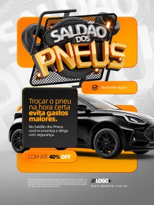 Saldão dos Pneus Trocar Na Hora Certa Com Até 40% Off PSD Editável