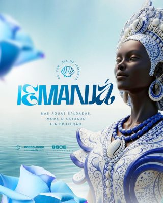 Iemanjá 02 Fev Nas Águas Salgadas Cuidado e Proteção PSD Editável