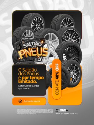 Saldão dos Pneus até 40% Off Promocional PSD Editável