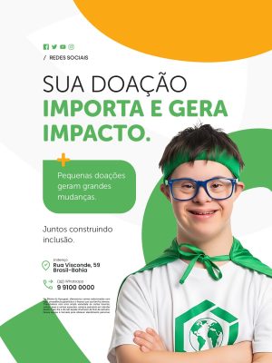 Apae Doação Sua Doação Importa e Gera Impacto Inclusão PSD Editável
