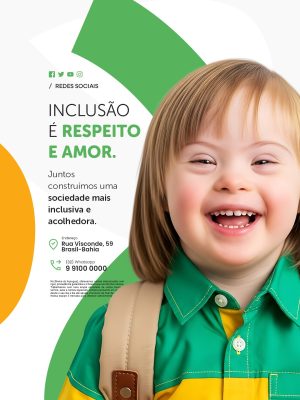 Apae Inclusão É Respeito e Amor Inclusivo PSD Editável