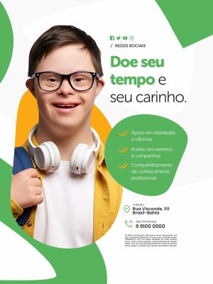Apae Campanha Social Doe Seu Tempo e Seu Carinho PSD Editável