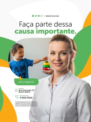 Apae Causa Importante Campanha e Tratamento Inclusivo PSD Editável