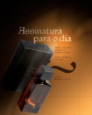 Perfumaria Perfume Assinatura para o Dia Frasco e Caixa PSD Editável