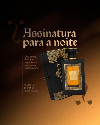 Perfumaria Perfume Assinatura para a noite Oud Ámbar Especiarias PSD Editável