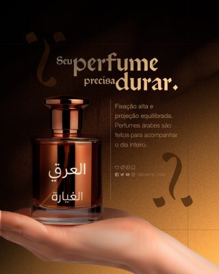 Pefumaria Perfume Árabe Fixação Alta e Projeção Duradoura PSD Editável