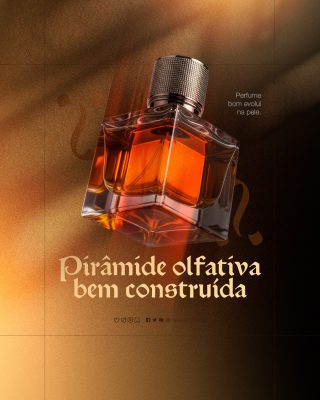 Perfumaria Perfume Pirâmide Olfativa Bem Construída Arte Publicitária PSD Editável