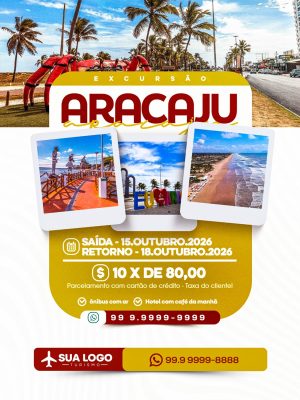 Excursão Aracaju Viagem e Lazer na Praia PSD Editável