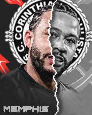 Memphis Fusão Retrato Corinthians Arte Esportiva PSD Editável