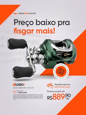 Loja de Pesca Preço Baixo Pra Fisgar Carretilha PSD Editável