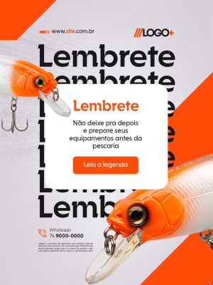 Loja de Pesca Lembrete Não Deixe Pra Depois Pesca PSD Editável