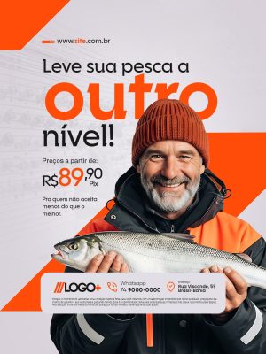 Loja de Pesca Pesca Leve sua Pesca a Outro Nível Oferta por R$89,90 PSD Editável