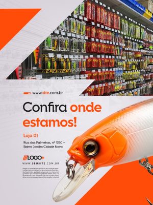 Loja de Pesca Material de Pesca Confirma Onde Estamos PSD Editável