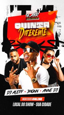 Quinta Diferente 14 ABR DJ Aleff Jhonn Anne DJ PSD Editável