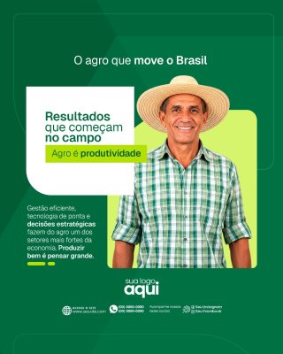 Agro que Move o Brasil Produtividade no Campo PSD Editável