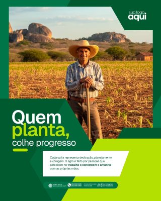 Agricultura Quem Planta Colhe Progresso Feed Instagram PSD Editável