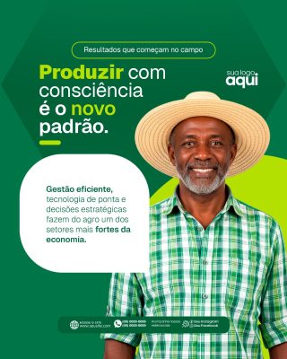 Agricultura Consciência e Tecnologia no Campo Banner PSD Editável