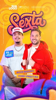 Sexta Evento de Festa Vertical com Artistas PSD Editável