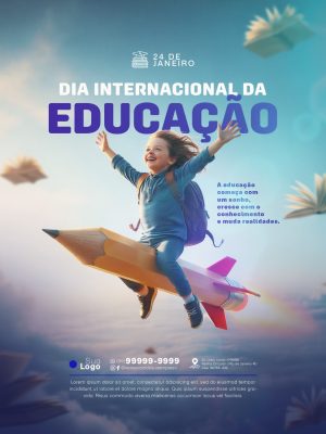 Educação 24 de Janeiro Dia Internacional da Educação PSD Editável