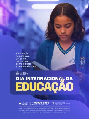 Educação 24 de Janeiro Dia Internacional da Educação Flyer PSD Editável