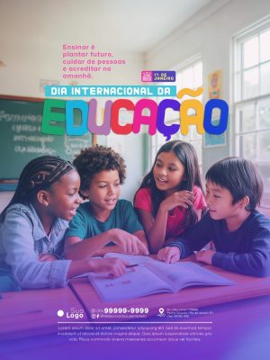 Educação 24 de Janeiro Dia Internacional da Educação Post PSD Editável