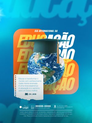 Educação Dia Internacional do Conhecimento Arte Feed PSD Editável