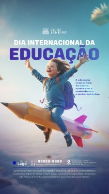 Educação 24 de Janeiro Dia Internacional da Educação Story PSD Editável