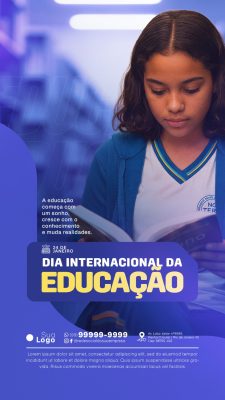 Educação Dia Internacional 24 de Janeiro Story PSD Editável