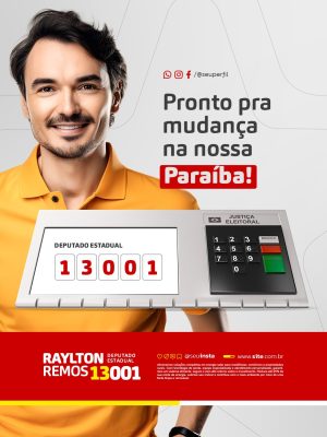 Eleição Eleições Raylton Remos Deputado Estadual PSD Editável