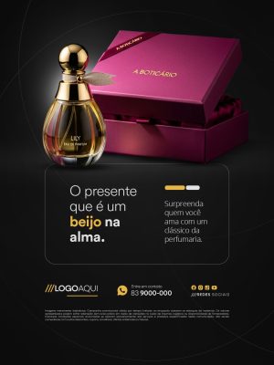 Perfumaria Perfume Lily Boticário Beijo na Alma PSD Editável