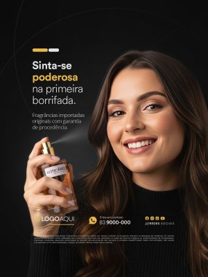 Perfumaria  Sinta-se Poderosa com Perfume O Boticário PSD Editável