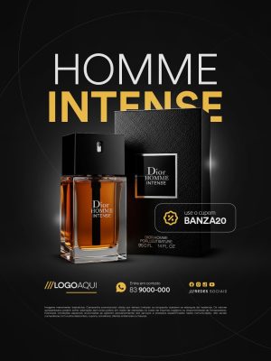 Perfumaria Perfume Dior Homme Intense Elegância PSD Editável