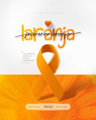 Fevereiro Laranja Amor que Renova Esperanças Campanha PSD Editável