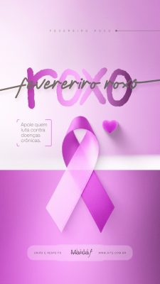 Fevereiro Roxo Conscientização Apoie quem Luta PSD Editável