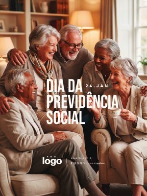 Dia da Previdência Social 24 de Janeiro Idosos Felizes PSD Editável
