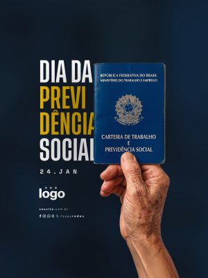 Dia da Previdência Social 24 de Janeiro Carteira de Trabalho PSD Editável