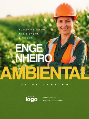 Dia do Engenheiro Ambiental 31 de Janeiro Sustentabilidade É Missão PSD Editável
