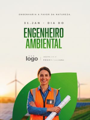 Dia do Engenheiro Ambiental 31 de Janeiro PSD Editável
