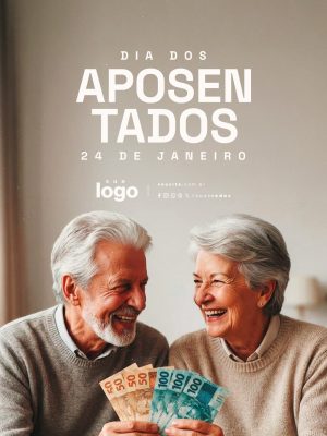 Dia dos Aposentados 24 de Janeiro Casal Feliz PSD Editável