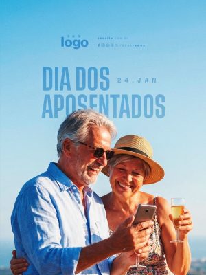 Dia dos Aposentados 24 de Janeiro Idosos PSD Editável