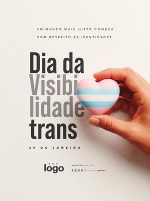 Dia da Visibilidade Trans 29 de Janeiro Post Redes PSD Editável