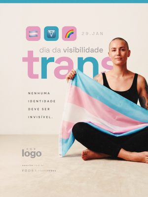 Dia da Visibilidade Trans 29 de Janeiro Identidade Invisível PSD Editável