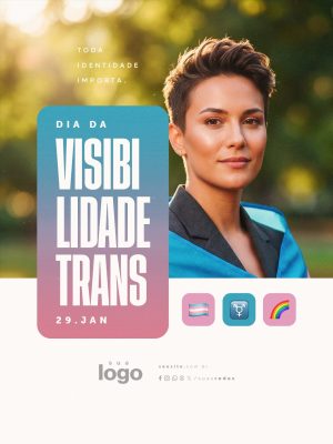 Dia da Visibilidade Trans 29 de Janeiro Toda Identidade Importa PSD Editável
