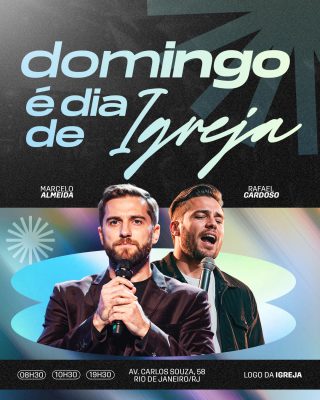 Domingo é Dia de Igreja Evento Religioso Convite PSD Editável